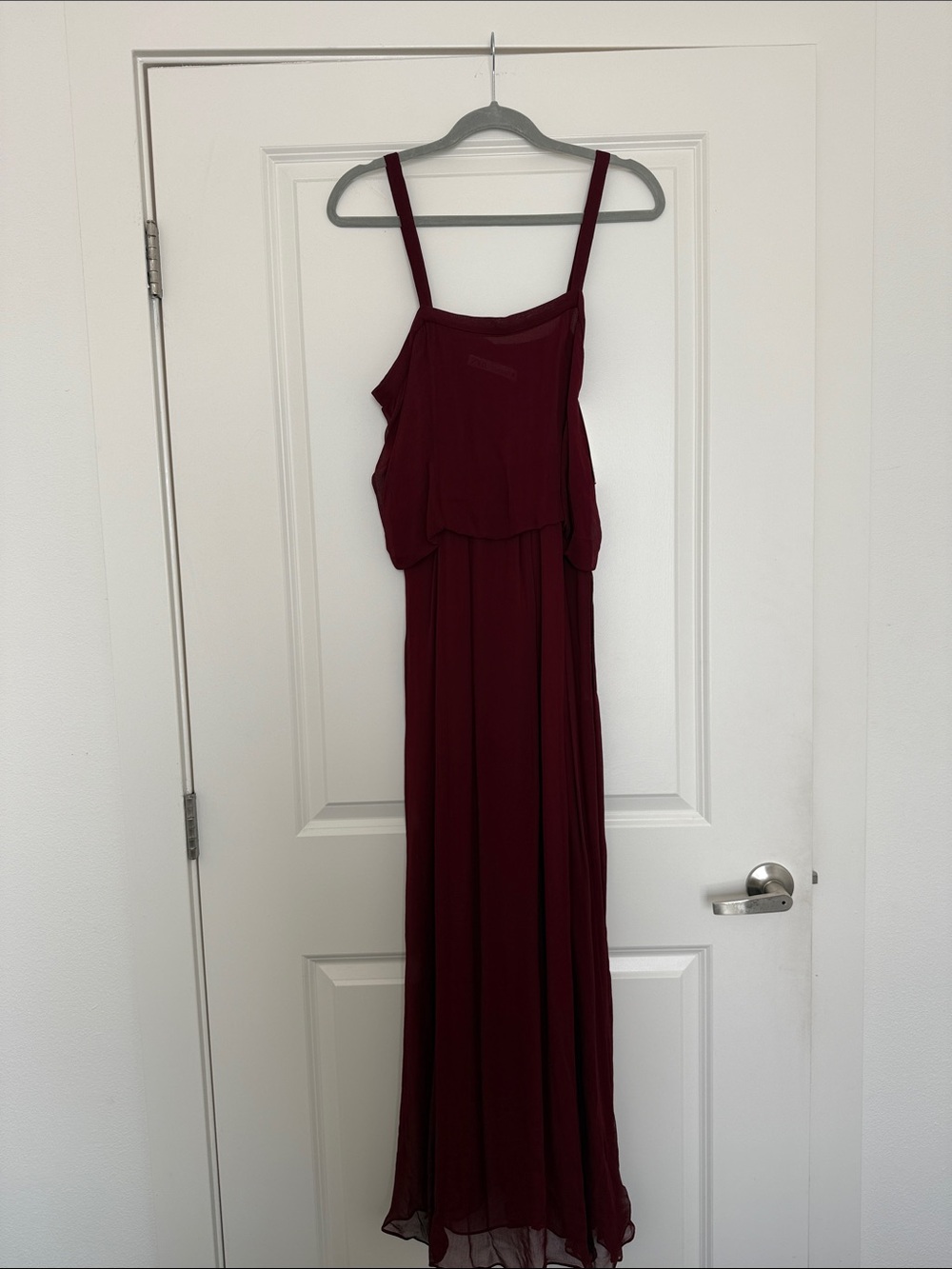 Zara Burgundy Sleeveless Chiffon Maxi Dress